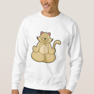 Cat at Yoga Stretching exercise in Cross legged Sweatshirt