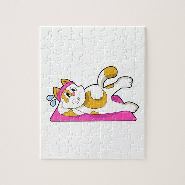 Cat at Yoga Stretching exercise Jigsaw Puzzle (Vertical)