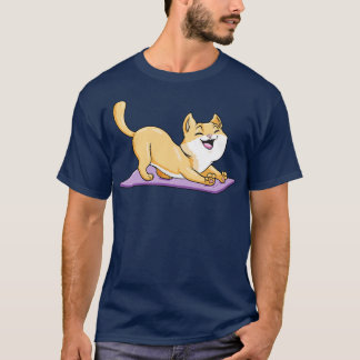 Cat at Yoga with Yoga mat 2 T-Shirt