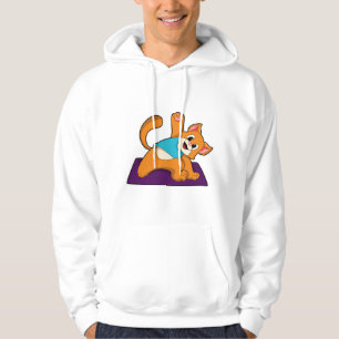 Cat at Yoga with Yoga mat Hoodie