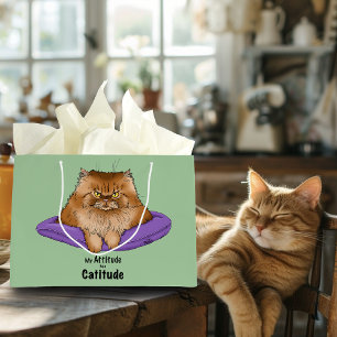 Cat Attitude Funny Large Gift Bag