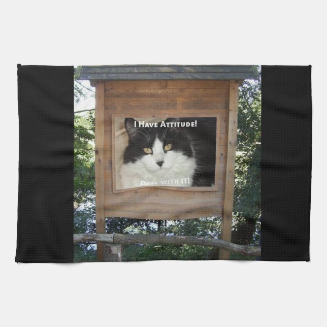 Cat Attitude Kitchen Towel (Horizontal)