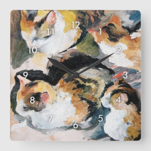 Cat, August Macke Square Wall Clock