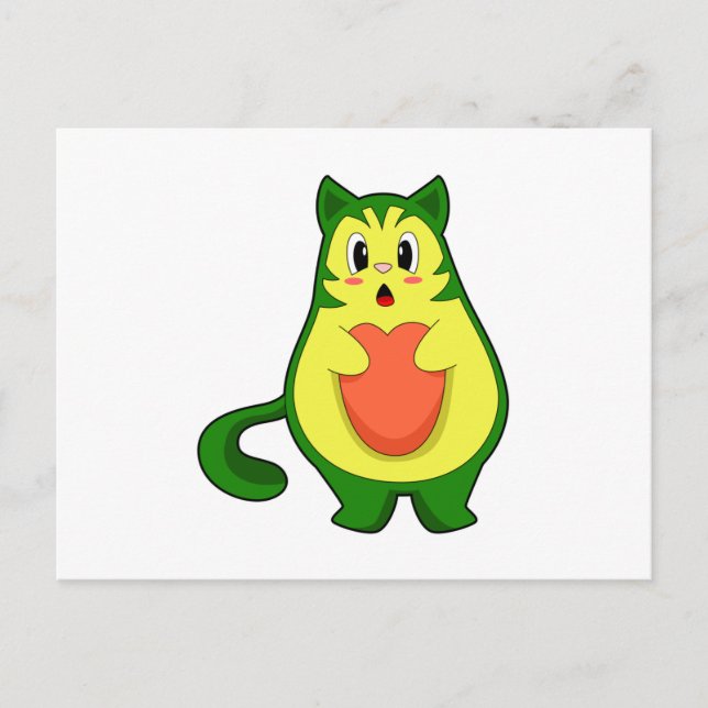 Cat Avocado Postcard (Front)