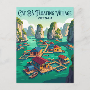 Cát Bà Floating Village Vietnam Postcard
