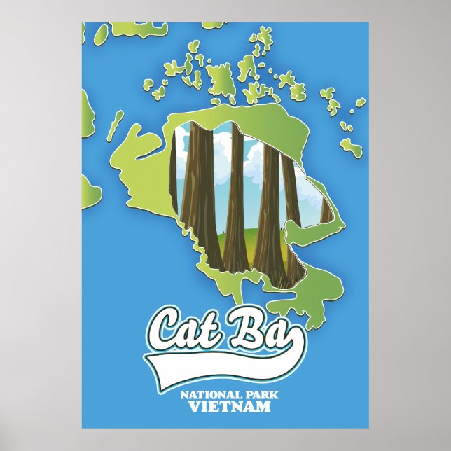 cat ba national park vietnam travel map  poster (Front)