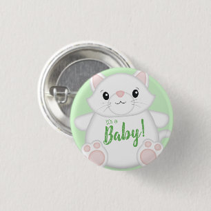 Cat Baby Shower Kitty 1 Inch Round Button