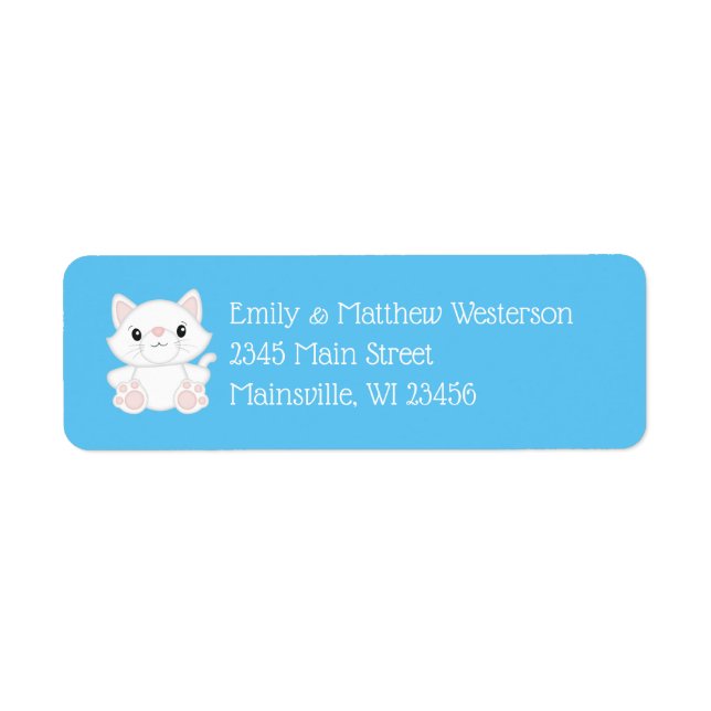Cat Baby Shower Kitty Blue (Front)