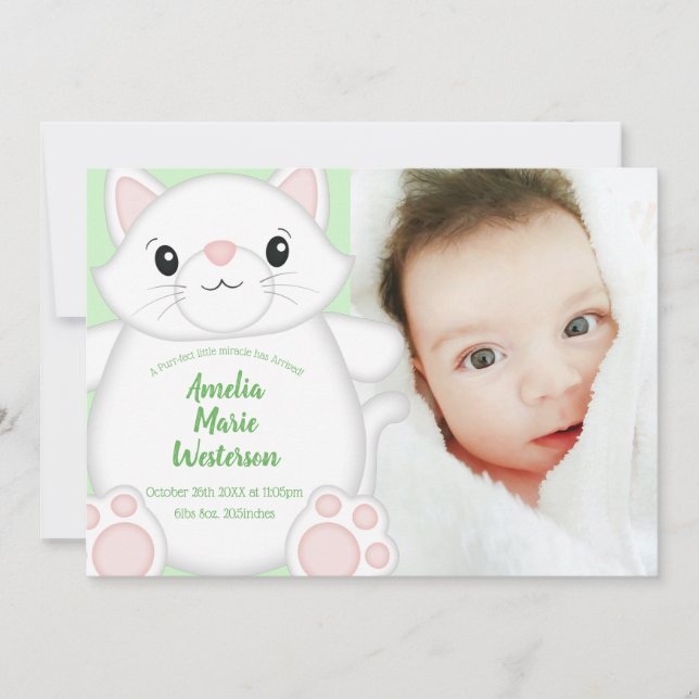 Cat Baby Shower Kitty Invitation (Front)