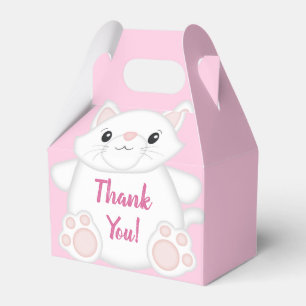 Cat Baby Shower Kitty Pink Favor Box