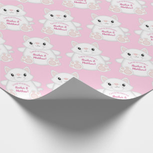 Cat Baby Shower Kitty Pink Wrapping Paper