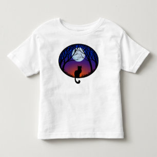 Cat Baby's Shirt Black Cat Art Toddler Shirt