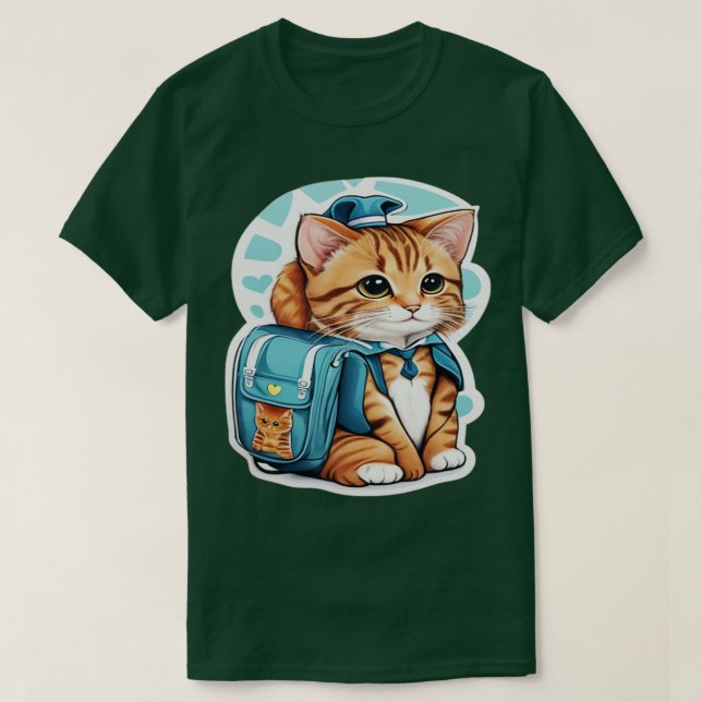 cat back to school 1 T-Shirt (Design Front)