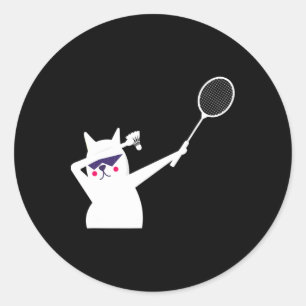 Cat Badminton Shuttle For Men Women Kids  Classic Round Sticker