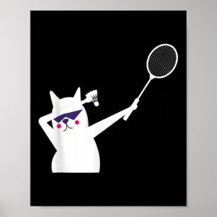 Cat Badminton Shuttle For Men Women Kids Poster