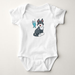Cat Bait Fish Baby Bodysuit