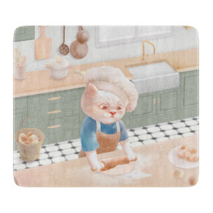 Cat Baker Baby – Cozy Morning Kneading Cutting Board