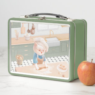 Cat Baker Baby – Cozy Morning Kneading Metal Lunch Box
