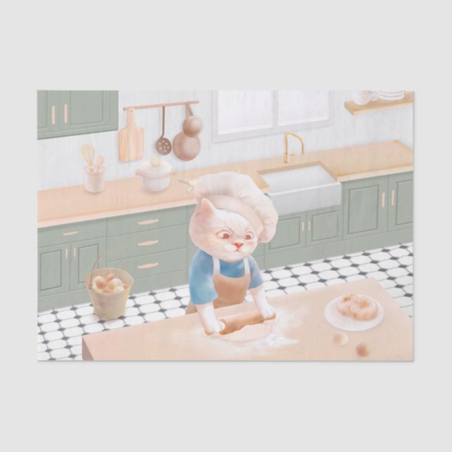 Cat Baker Baby – Cozy Morning Kneading Tissue Paper (Front)