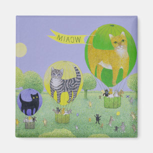 Cat Balloon Race Magnet