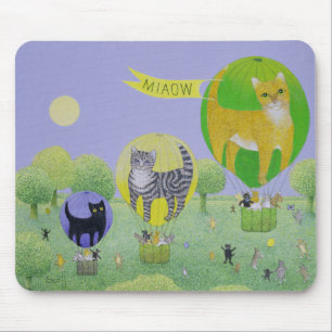 Cat Balloon Race Mouse Pad