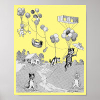 Cat Balloon Trip, Louis Wain