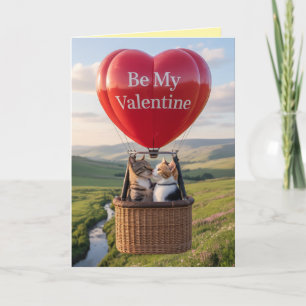 Cat Balloon Valentine's Day Card