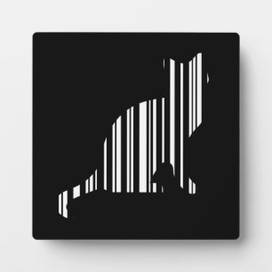 CAT BAR CODE Kitty Barcode Pet Pattern Design Plaque