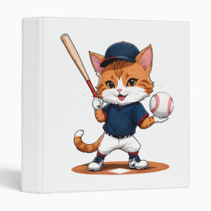Cat baseball player binder