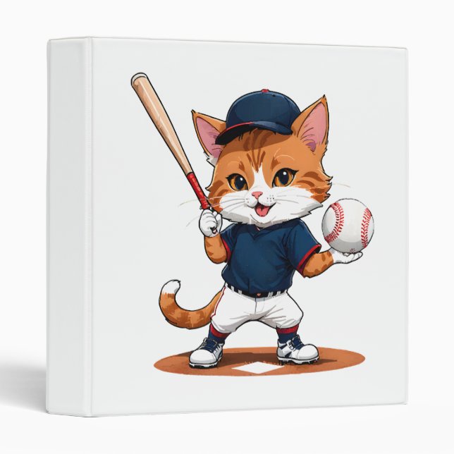 Cat baseball player binder (Front/Spine)