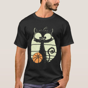 Cat Basketball Basketball Player Cat Funny Cat T-Shirt