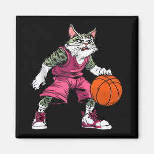 Cat Basketball Player _ Basketball Cat Tank Top Magnet