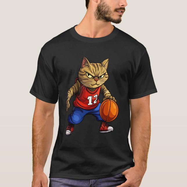 Cat Basketball T-Shirt (Front)