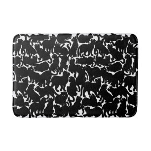 Cat Bathmat Black Cat Art Bathroom Decor