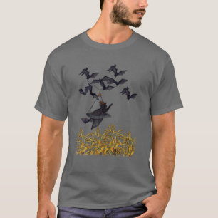 Cat Bats Fly Halloween, Funny Black Cat Balloon Ba T-Shirt