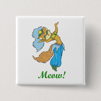 Cat Belly Dancer 2 Inch Square Button