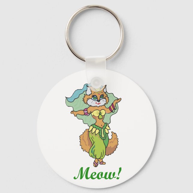 Cat Belly Dancer Keychain (Front)