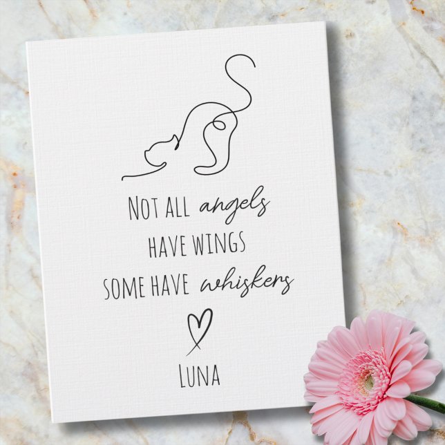 Cat Bereavement Sympathy Card with Cat Name (cat sympathy)