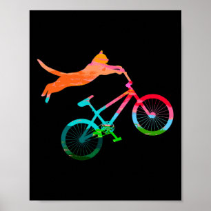 Cat Biker Bicycle Kitty Mtb Atb Bikes Mountain Bik Poster