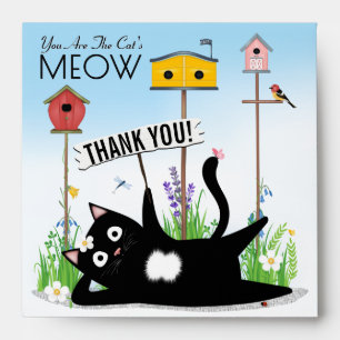 Cat Birds Garden Thank You Envelope