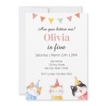 Cat Birthday Invitation, Are you kitten me