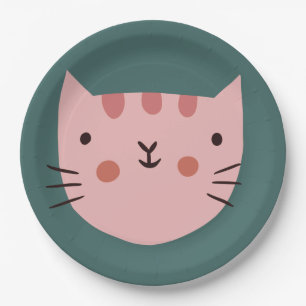 Cat Birthday Kids  Paper Plate
