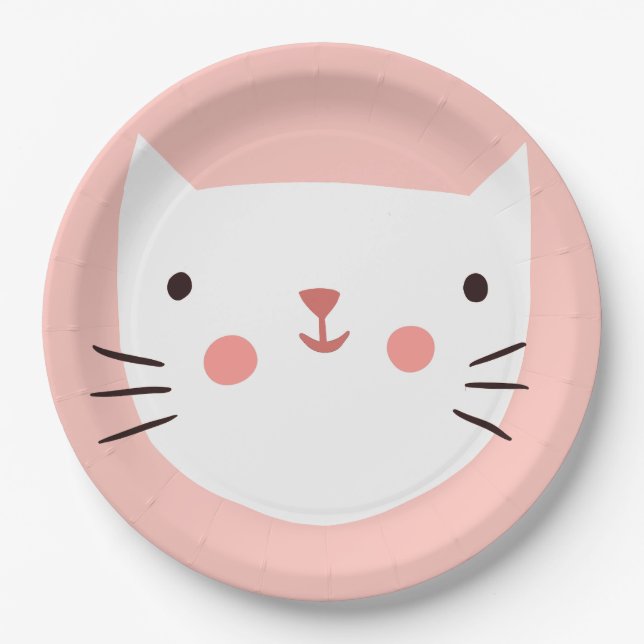 Cat Birthday Kids  Paper  Plate (Front)