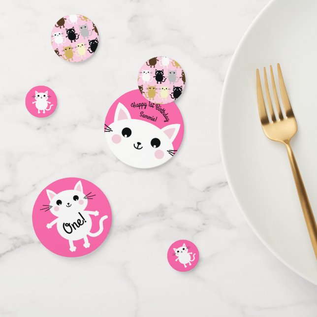 Cat Birthday Party Confetti (Group)