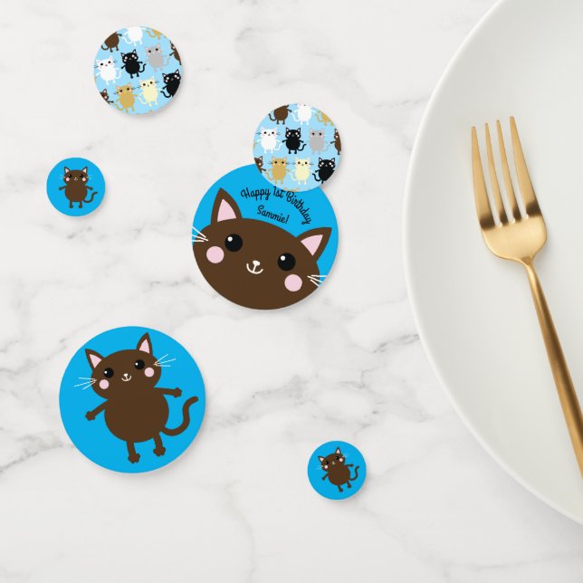 Cat Birthday Party Confetti (Group)