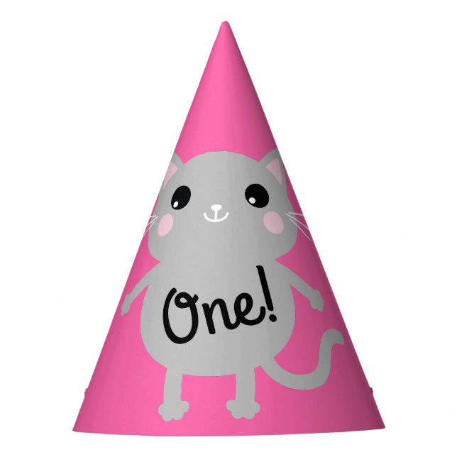 Cat Birthday Party Hat (Front)