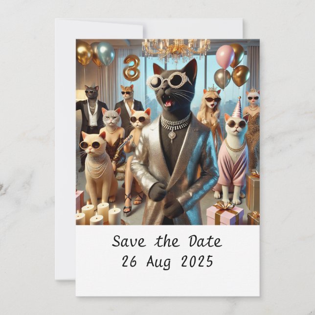 CAT Birthday Party  Invitation (Front)