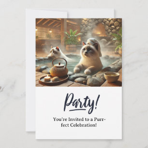 Cat Birthday Party Invitation card 