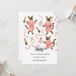 Cat Birthday Party Invitation card 