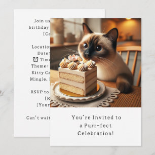 Cat Birthday Party Invitation card